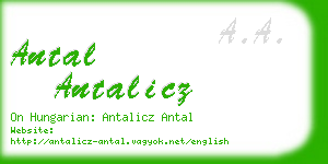 antal antalicz business card